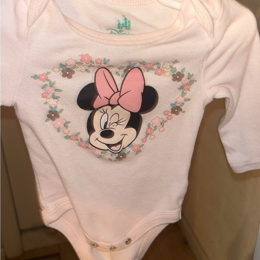 Disney Pink Minnie Mouse Baby Onesie